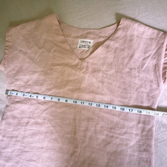 Linen dress from Meetra Linen (Etsy shop) size M coastal cottage vacation summer - Picture 6 of 10